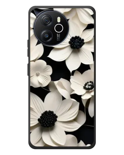Чехол для Blackview Oscal Tiger 12 с картинкой «Объемные белые цветы»