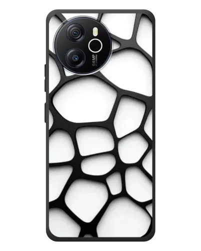 Чехол для Blackview Oscal Tiger 12 с картинкой «Белая объемная сетка»