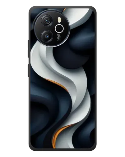 Чехол для Blackview Oscal Tiger 12 с картинкой «Объемные черно-белые ленты»