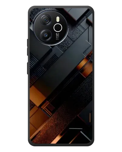 Чехол для Blackview Oscal Tiger 12 с картинкой «Черные геометрические блоки»