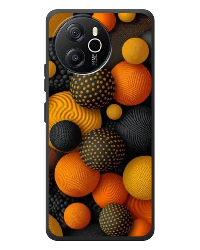 Чехол для Blackview Oscal Tiger 12 с картинкой «Объемные оранжевые сферы»