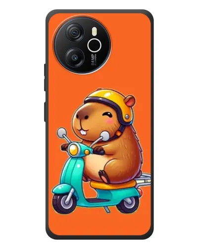 Чехол для Blackview Oscal Tiger 12 с картинкой «Капибара на скутере»