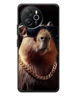 Чехол для Blackview Oscal Tiger 12 с картинкой «Капибара золотая цепь»