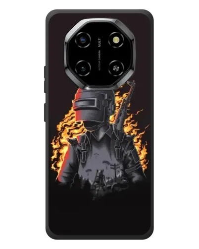 Чехол для Blackview Shark 6 с картинкой «PUBG — огненный силуэт»