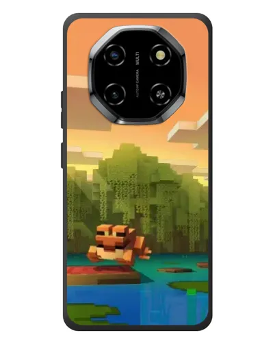 Чехол для Blackview Shark 6 с картинкой «Майнкрафт закат солнца»