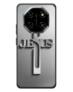 Чехол для Blackview Shark 6 с картинкой «Металлический крест Jesus»