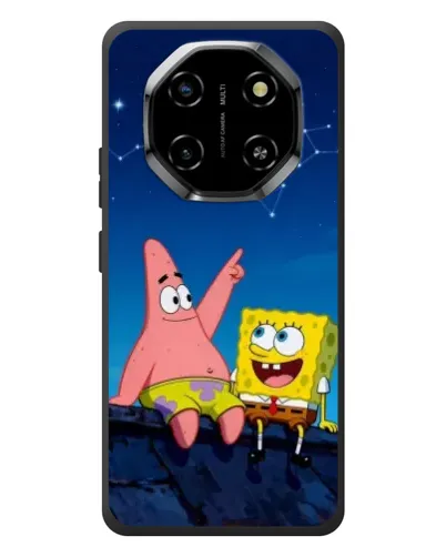 Чехол для Blackview Shark 6 с картинкой «Губка Боб и Патрик ночью»