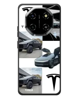 Чехол для Blackview Shark 6 с картинкой «Коллаж Cybertruck Tesla»