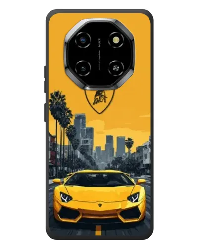 Чехол для Blackview Shark 6 с картинкой «Желтый Lamborghini город»