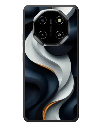 Чехол для Blackview Shark 6 с картинкой «Объемные черно-белые ленты»