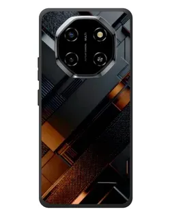 Чехол для Blackview Shark 6 с картинкой «Черные геометрические блоки»