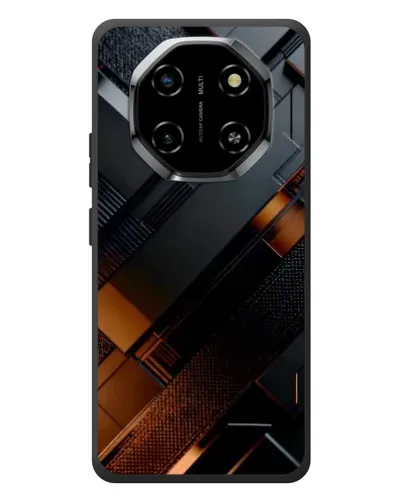 Чехол для Blackview Shark 6 с картинкой «Черные геометрические блоки»