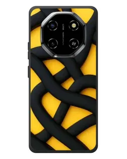 Чехол для Blackview Shark 6 с картинкой «Черное желтое переплетение»