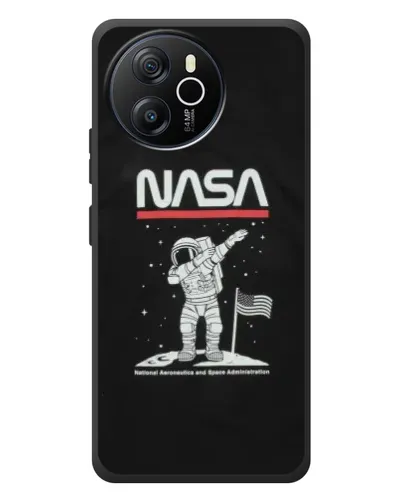 Чехол для Blackview Shark 8 с картинкой «NASA — шагаем по Луне»