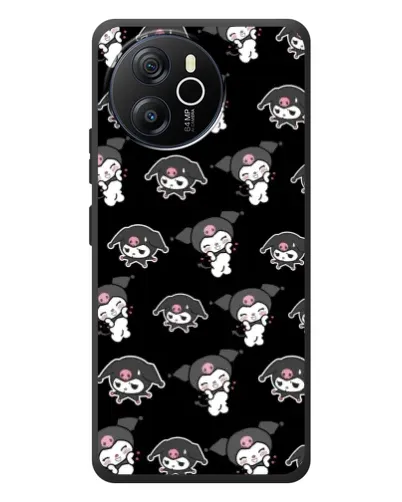 Чехол для Blackview Shark 8 с картинкой «Черный паттерн Kuromi»