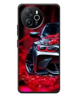 Чехол для Blackview Shark 8 с картинкой «Спортивная BMW и цветы»