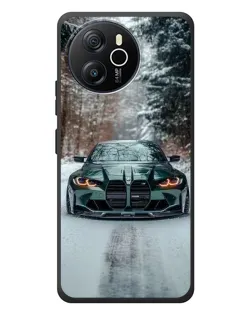 Чехол для Blackview Shark 8 с картинкой «BMW в зимнем лесу»