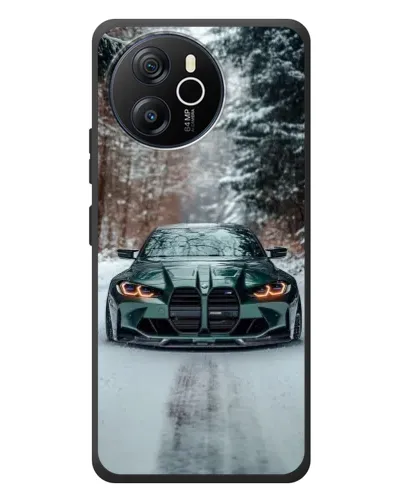 Чехол для Blackview Shark 8 с картинкой «BMW в зимнем лесу»