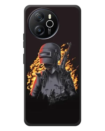 Чехол для Blackview Shark 8 с картинкой «PUBG — огненный силуэт»