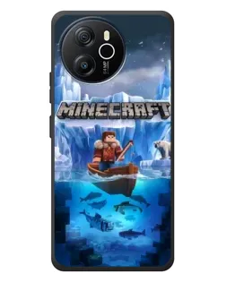 Чехол для Blackview Shark 8 с картинкой «Minecraft ледяной мир»