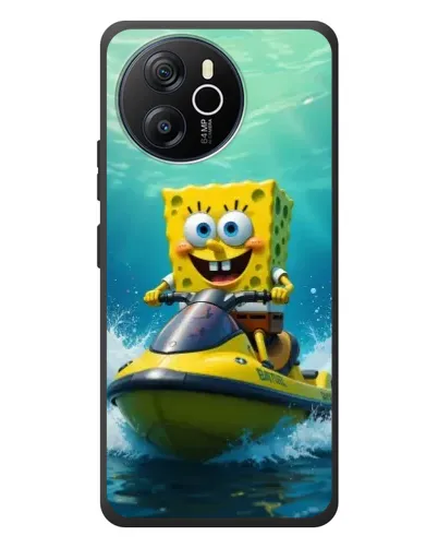 Чехол для Blackview Shark 8 с картинкой «Спанч Боб на гидроцикле»