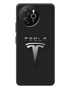 Чехол для Blackview Shark 8 с картинкой «Стальной логотип Tesla»