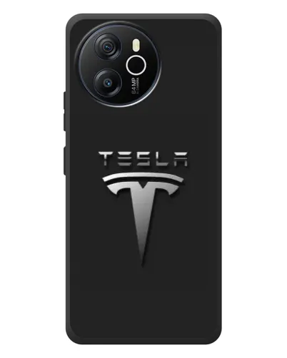Чехол для Blackview Shark 8 с картинкой «Стальной логотип Tesla»