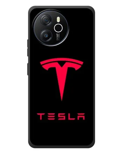 Чехол для Blackview Shark 8 с картинкой «Tesla Red Logo»