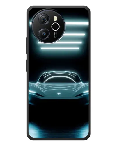 Чехол для Blackview Shark 8 с картинкой «Tesla в неоне»