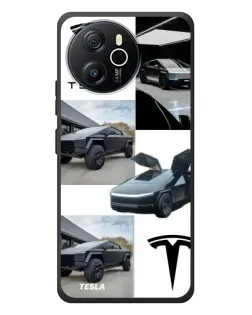 Чехол для Blackview Shark 8 с картинкой «Коллаж Cybertruck Tesla»