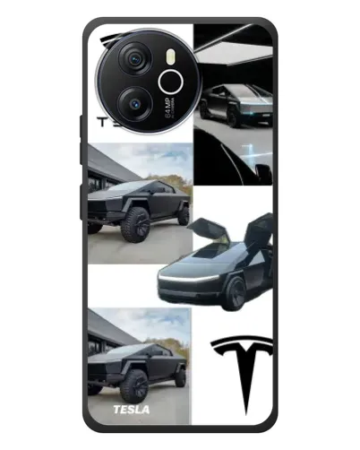 Чехол для Blackview Shark 8 с картинкой «Коллаж Cybertruck Tesla»