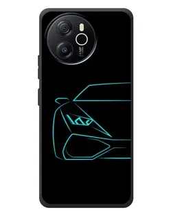 Чехол для Blackview Shark 8 с картинкой «Голубой силуэт Lamborghini»