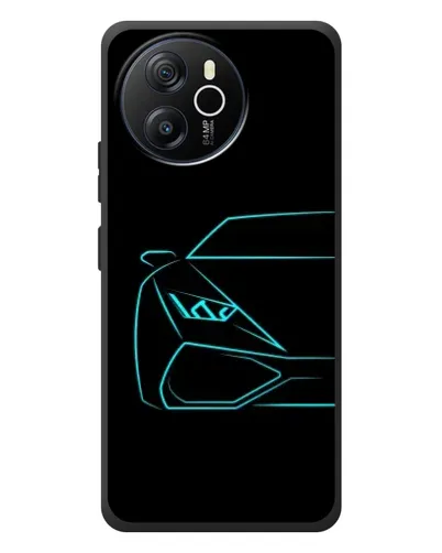 Чехол для Blackview Shark 8 с картинкой «Голубой силуэт Lamborghini»