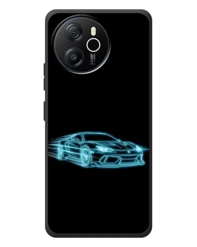Чехол для Blackview Shark 8 с картинкой «Неоновый контур Lamborghini»