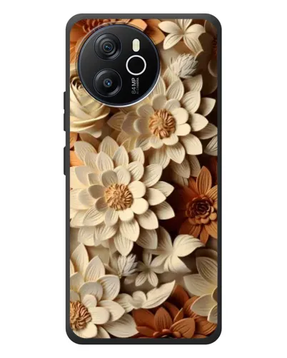 Чехол для Blackview Shark 8 с картинкой «Бежевый флористический декор»