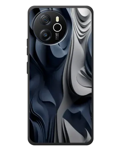 Чехол для Blackview Shark 8 с картинкой «Объемные синие складки»