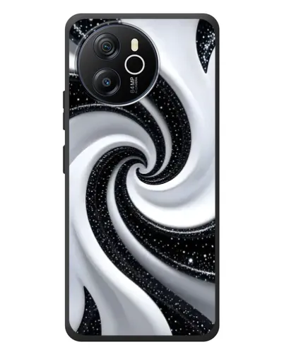 Чехол для Blackview Shark 8 с картинкой «Черно-белая спираль»
