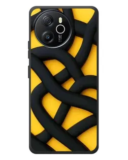 Чехол для Blackview Shark 8 с картинкой «Черное желтое переплетение»