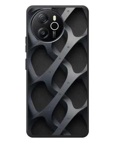 Чехол для Blackview Shark 8 с картинкой «Объемное серое плетение»