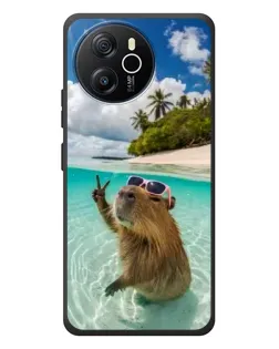 Чехол для Blackview Shark 8 с картинкой «Капибара на море»