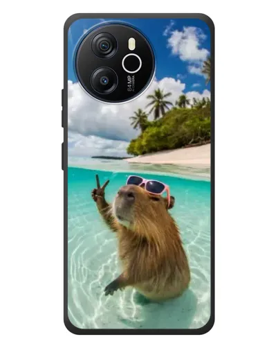 Чехол для Blackview Shark 8 с картинкой «Капибара на море»