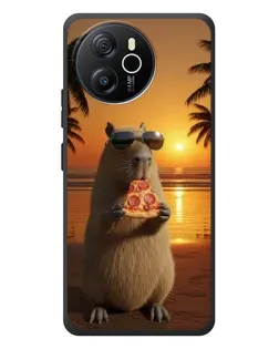 Чехол для Blackview Shark 8 с картинкой «Капибара с пиццей»