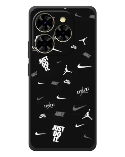 Чехол для Blackview Shark 9 с картинкой «Nike Black Pattern»