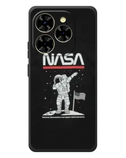 Чехол для Blackview Shark 9 с картинкой «NASA — шагаем по Луне»