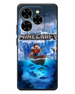 Чехол для Blackview Shark 9 с картинкой «Minecraft ледяной мир»