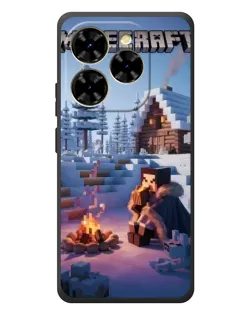 Чехол для Blackview Shark 9 с картинкой «Зимний Minecraft»
