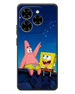 Чехол для Blackview Shark 9 с картинкой «Губка Боб и Патрик ночью»