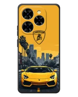Чехол для Blackview Shark 9 с картинкой «Желтый Lamborghini город»