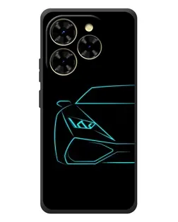 Чехол для Blackview Shark 9 с картинкой «Голубой силуэт Lamborghini»