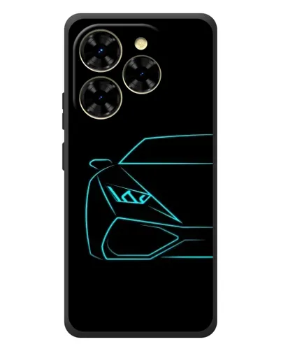 Чехол для Blackview Shark 9 с картинкой «Голубой силуэт Lamborghini»
